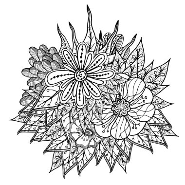 Boyama kitabı için desen. Etnik retro tasarımı