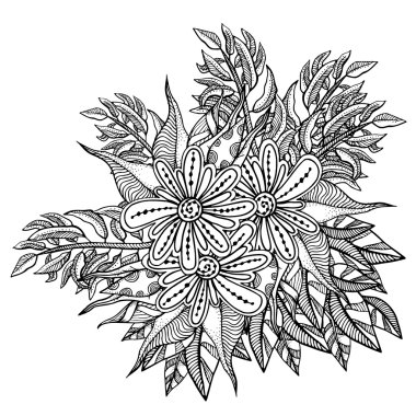 Boyama kitabı için desen. Etnik retro tasarımı