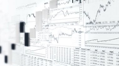 Çubuk grafikler finans. Piyasa analiz. Business analytics arka plan. Siyah ve beyaz