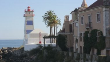 Cascais Portekiz Avrupa Deniz Feneri, okyanus kıyı şeridi