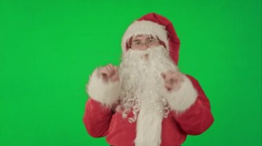 Mutlu dans Noel Baba yeşil ekran krom anahtar