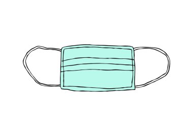 Basit bir el yazısı maskesinin tasviri (mavi)