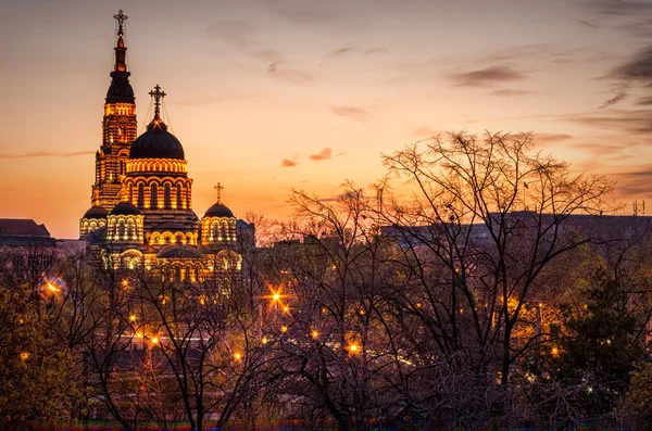 Pôr do sol em Kharkov Ucrânia — Fotografia de Stock