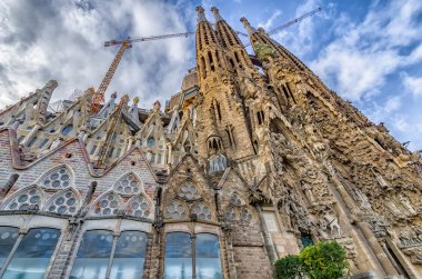 BARCELONA, SPAIN - January 12, 2016: Esterior of church Sagrada  clipart