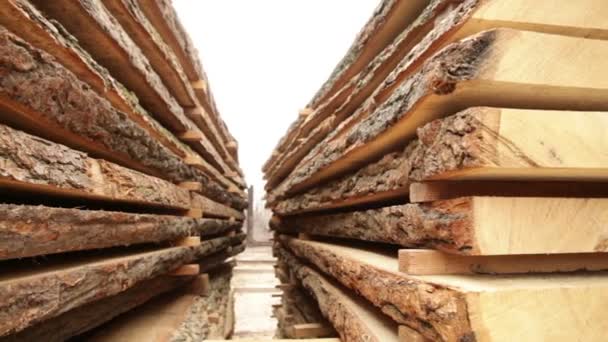 Vieux panneau de bois scierie — Video