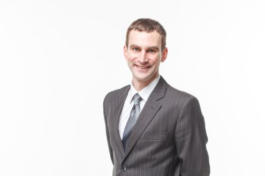 Beyaz arka plan üzerinde izole iş adamı portresi