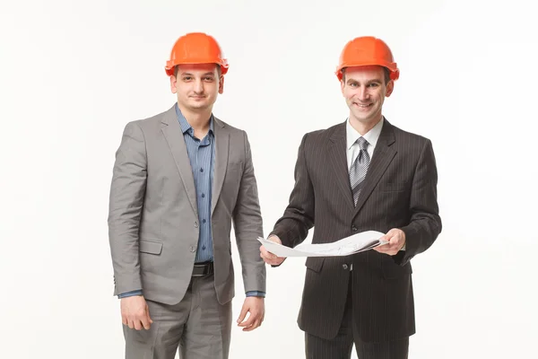 Constructores sonrientes ingeniero de trabajo —  Fotos de Stock