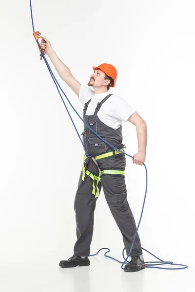 Industrial climber isolated on white — Stock Photo, Image