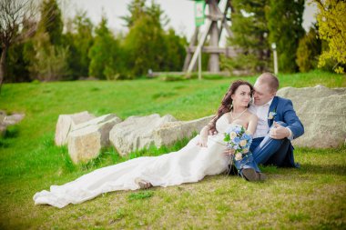 Mutlu gelin ve damat düğünlerinde