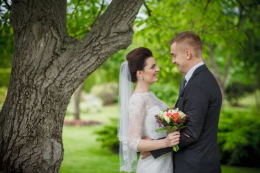 Bu romantik mutlu anları düğün Çift.