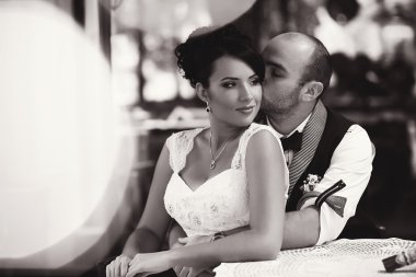 tablo, Restoran, evlilik, damat, Gelin