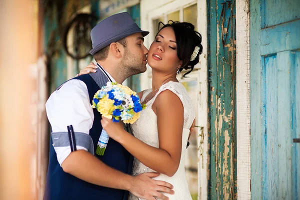 Vintage bride groom — Stock Photo, Image