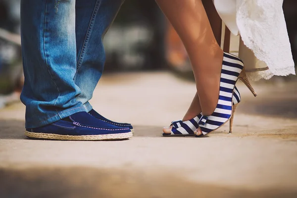 Blue wedding Shoes — Stock Photo, Image