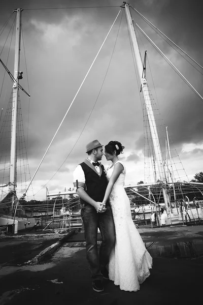 Свадьба, яхта, мачта — стоковое фото