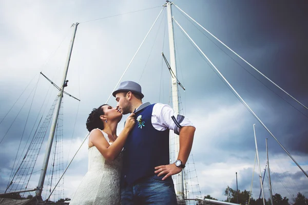 Casamento, estilo, iate — Fotografia de Stock