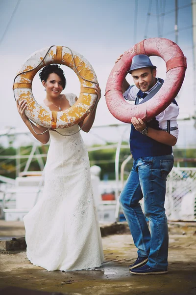 Lifebuoy, wedding — Stock Photo, Image