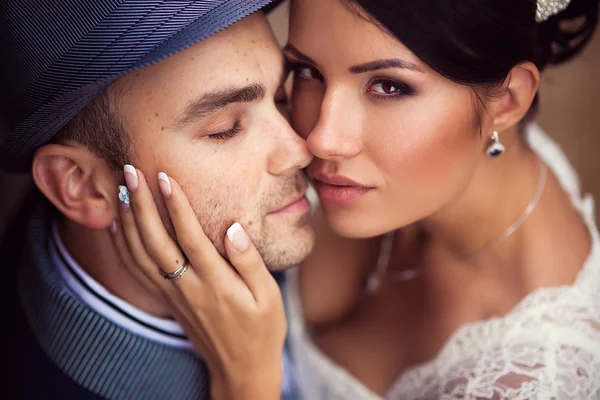 Hochzeit, kuss, von oben gesehen — Stockfoto