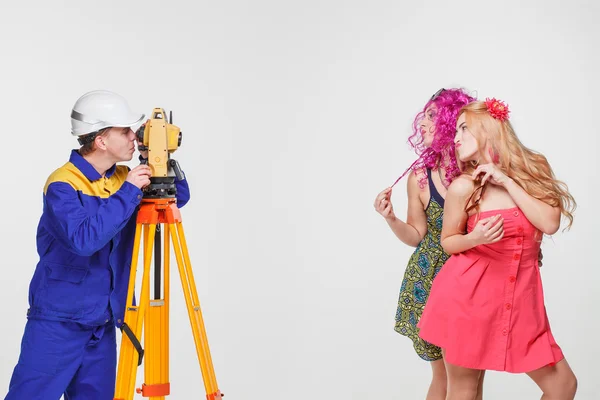 Constructor fotos de chicas — Foto de Stock