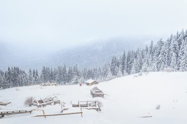 kış, dağlar, çobanlar, chalets ana sayfa