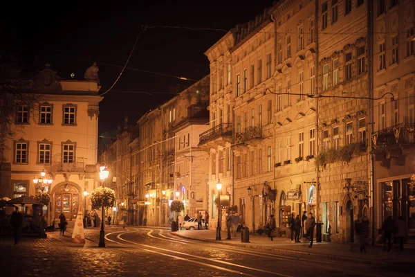 Noche, ciudad, Lviv — Foto de Stock
