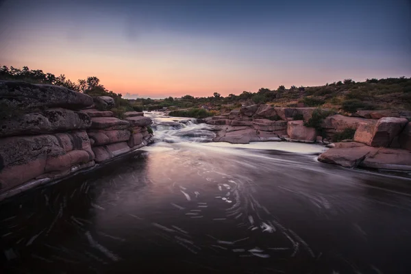 Rough river with rapids — Stock Photo, Image