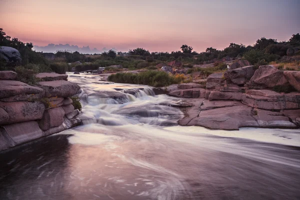 Rough river with rapids — Stock Photo, Image