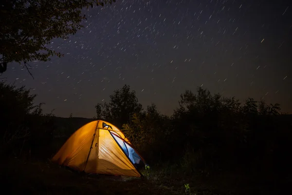 Палатка, звезды — стоковое фото