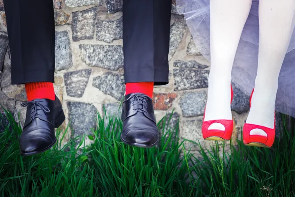 Detalles rojos de la boda —  Fotos de Stock