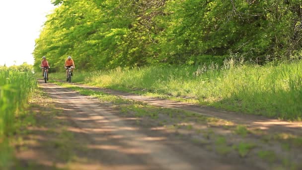 Familie fährt Fahrrad — Stockvideo