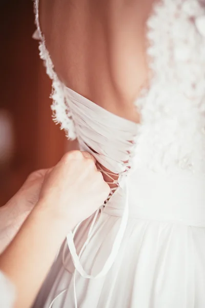 Espartilho vestido de casamento — Fotografia de Stock