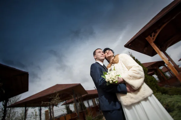 Hochzeitspaar im Park — Stockfoto