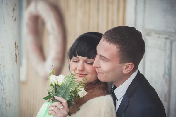 Dolce matrimonio coppia — Foto Stock