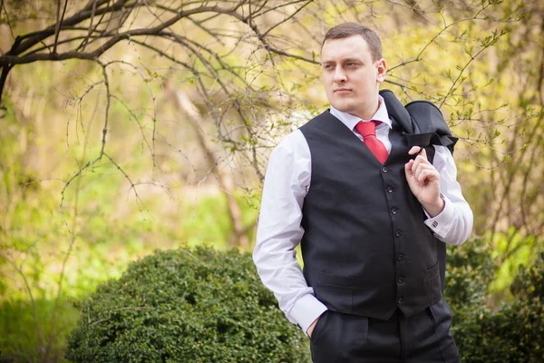 Stylish, elegant groom — Stock Photo, Image