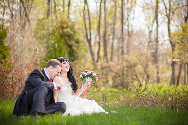 Novio abrazos novia — Foto de Stock