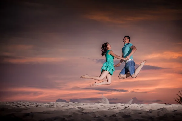 Ballet, couple, nature, jump — Stock Photo, Image