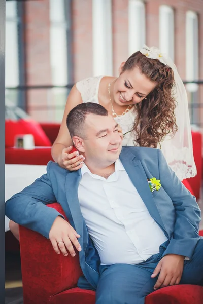 Groom, bride, happiness, smile — Stock Photo, Image