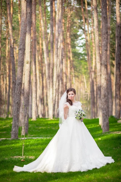 Hermosa novia en la naturaleza de cerca — Foto de Stock