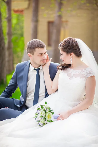Красивая невеста и жених — стоковое фото