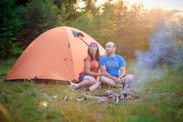재미 있는 관광객 텐트 — 스톡 사진