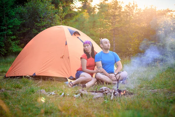 Drôles de touristes tente — Photo