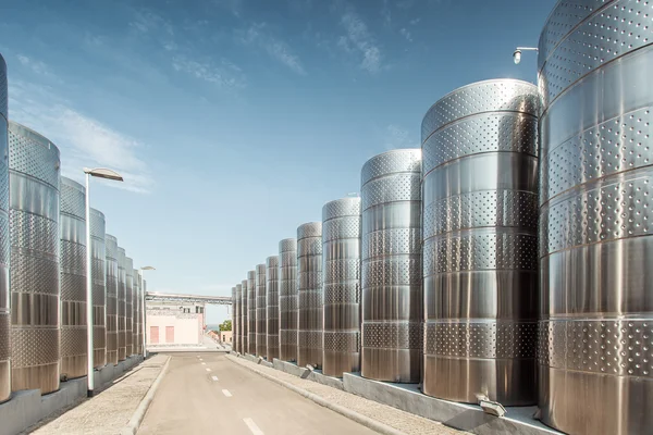 Wijn werf wijnproductie in een moderne producent — Stockfoto