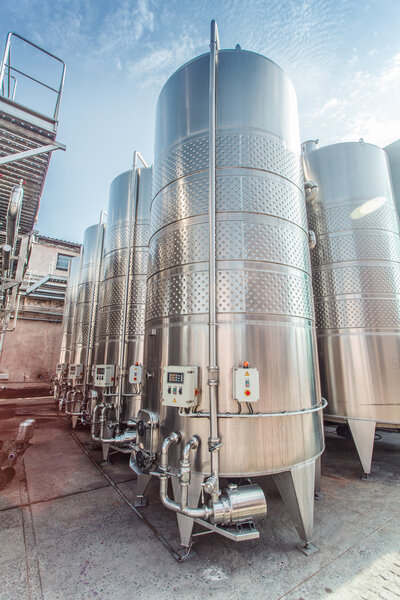 Wine yard Wine production in a modern winery