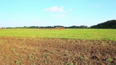 bir alanı bir pulluk ile traktör