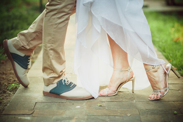 bright wedding shoes