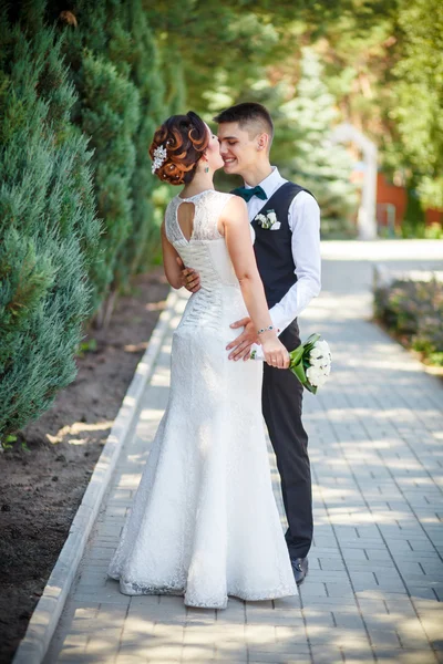 Beautiful bride and groom — Stock Photo, Image