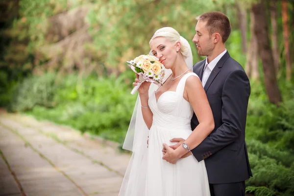 Klassieke bruiloft bruid en bruidegom — Stockfoto