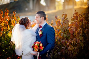 damat ve gelin sonbahar düğün