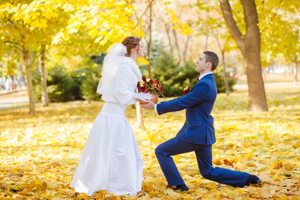 Divertente sposa e sposo matrimonio — Foto Stock