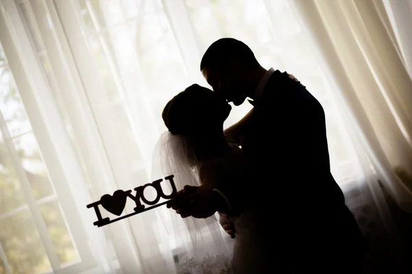 Mood of bride and groom wedding — Stock Photo, Image