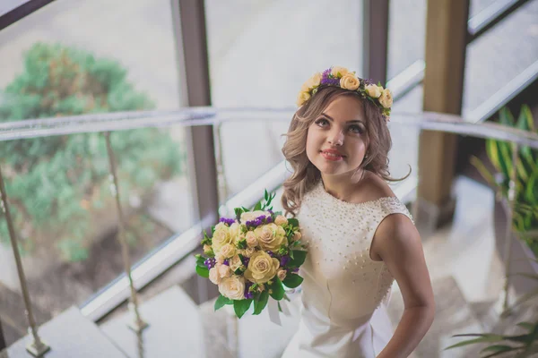 Steps bride flowers — Stock Photo, Image